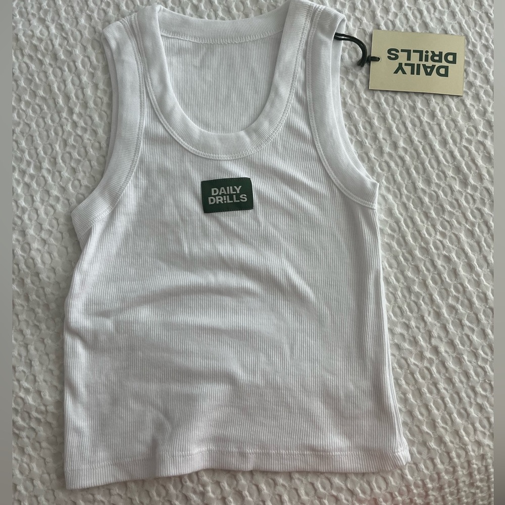 NWT SOLD OUT DAILY DRILLS WHITE TANK